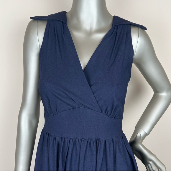NWOT Stop Staring navy sleeveless dress stretch, high waist, Sz M runs S - Picture 3 of 6